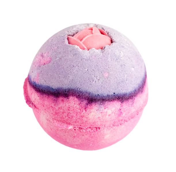 Beautiful bath bomb. bath salts in the form of a ball. isolated object